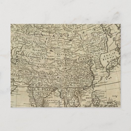 Postale Carte de l'Asie (Devant)