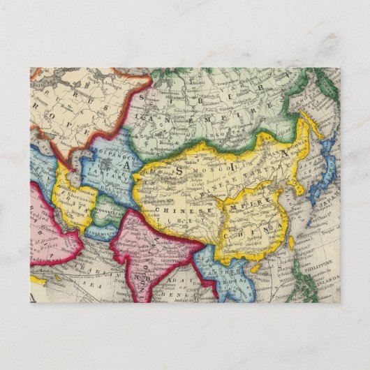 Postale Carte De L'Asie (Devant)