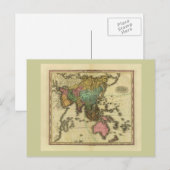 Postale Carte de l'Asie 1825 par Henry Tanner (Devant / Derrière)