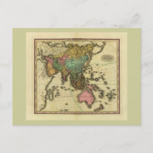 Postale Carte de l'Asie 1825 par Henry Tanner