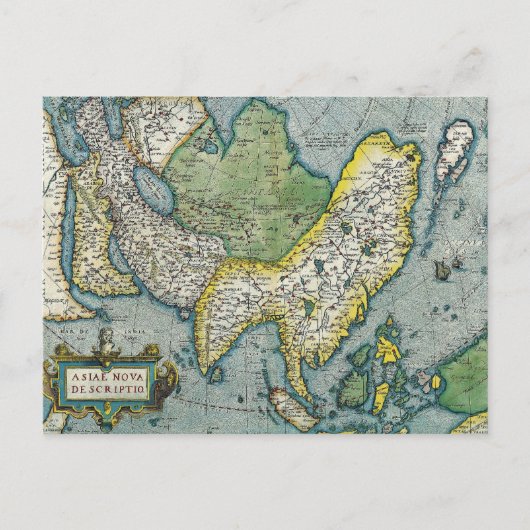 Postale Carte de l'Asie au début du XVIe siècle (Devant)