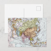Postale Carte de l'Asie au XIXe siècle (Devant / Derrière)