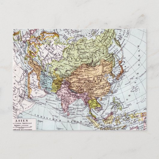 Postale Carte de l'Asie au XIXe siècle (Devant)