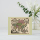 Postale Carte de l'Asie des années 1700 (Debout devant)