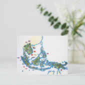 Postale Carte de l'Asie du Sud-Est (Debout devant)