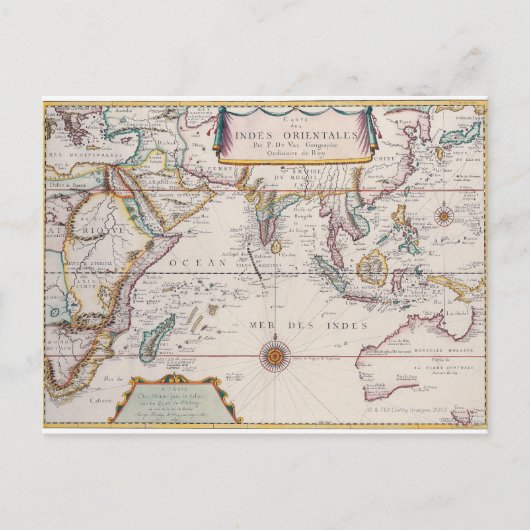 Postale Carte de l'Asie du Sud-Est (Devant)