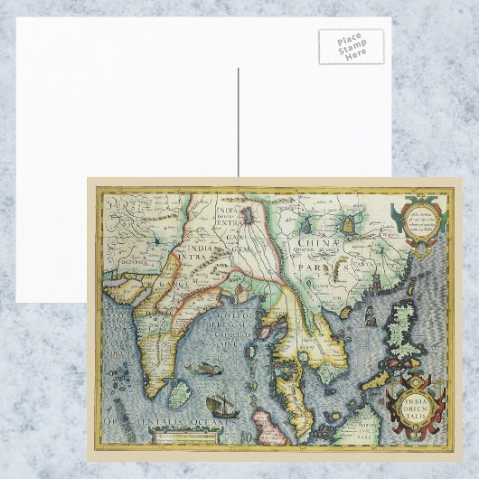 Postale Carte de l'Asie du Sud-Est antique par Mercator /