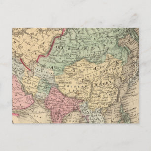 Postale Carte de l'Asie par Mitchell
