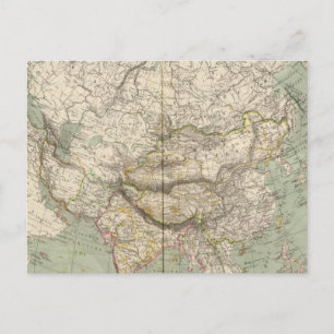 Postale Carte de l'Atlas asiatique montrant les divisions