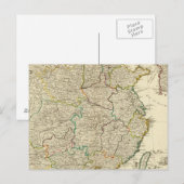 Postale Carte de l'atlas Chine, Corée (Devant / Derrière)