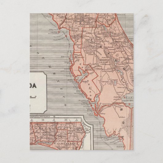 Postale Carte de l'Atlas de Floride (Devant)