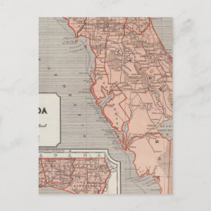 Postale Carte de l'Atlas de Floride