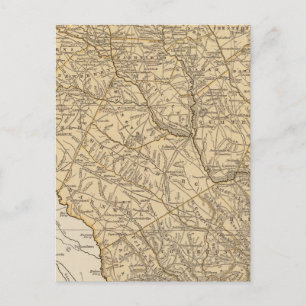 Postale Carte de l'Atlas de la Caroline du Sud