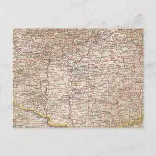 Postale Carte de l'Atlas de la Hongrie
