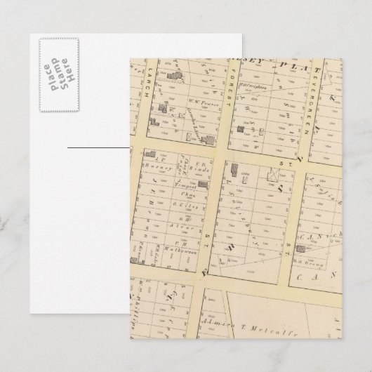 Postale Carte de l'Atlas de l'île de Rhode (Devant / Derrière)