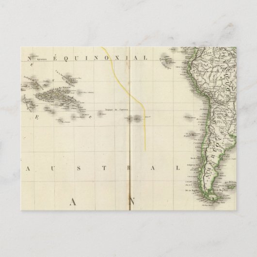 Postale Carte de l'Atlas de l'océan Pacifique (Devant)