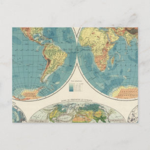 Postale Carte de l'Atlas mondial 2