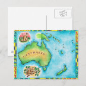 Postale Carte de l'Australie (Devant / Derrière)