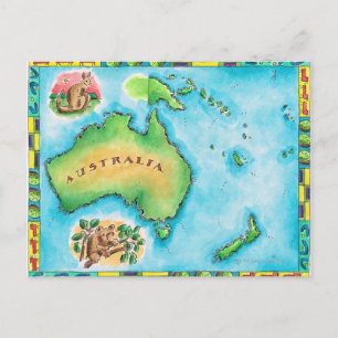 Postale Carte de l'Australie