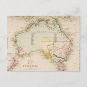 Postale Carte de l'Australie et de la Nouvelle-Zélande
