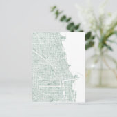 Postale Carte de l'eau de Chicago seaglass bleu vert (Debout devant)