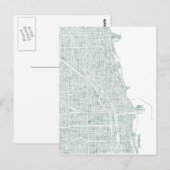 Postale Carte de l'eau de Chicago seaglass bleu vert (Devant / Derrière)