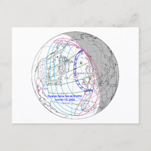 Postale Carte de l'éclipse solaire totale de 2026