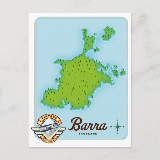 Postale Carte de l'Ecosse de Barra (Devant)
