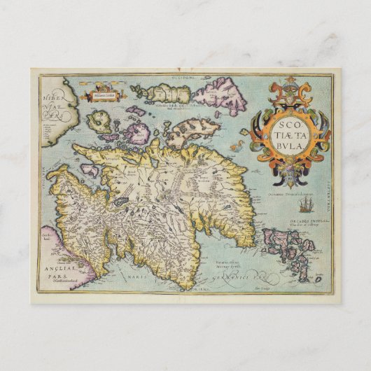 Postale Carte de l'Écosse | Miliaria Scotia (Devant)