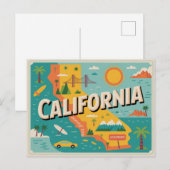 Postale Carte de l'État de Californie (Devant / Derrière)