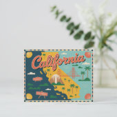 Postale Carte de l'état de Californie illustrée (Debout devant)