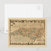 Postale Carte de l'État de Caroline du Nord (vers 1870) (Devant / Derrière)