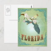 Postale Carte de l'État de Floride - Vert (Devant / Derrière)