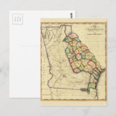 Postale Carte de l'état de Géorgie (vers 1810) (Devant / Derrière)
