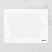 Postale Carte de l'état de la silhouette de la maison Iowa (Dos)