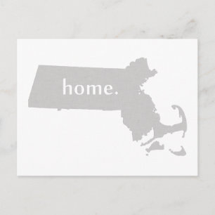 Postale Carte de l'état de la silhouette du Massachusetts