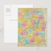Postale Carte de l'état de l'Alabama (Devant / Derrière)
