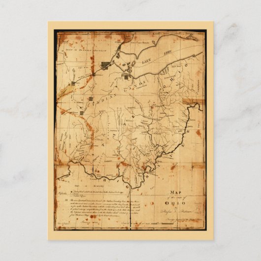 Postale Carte de l'État de l'Ohio (1805) (Devant)