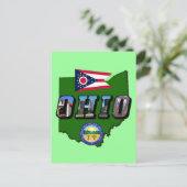 Postale Carte de l'état de l'Ohio, texte de l'image, drape (Debout devant)