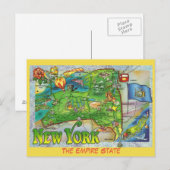 Postale Carte de l'État de New York (Devant / Derrière)