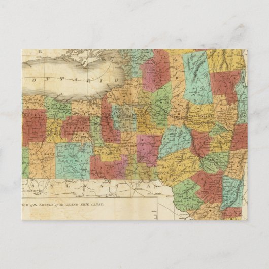 Postale Carte De L'État De New York (Devant)
