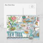 Postale carte de l'état de new york (Devant / Derrière)
