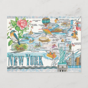 Postale carte de l'état de new york