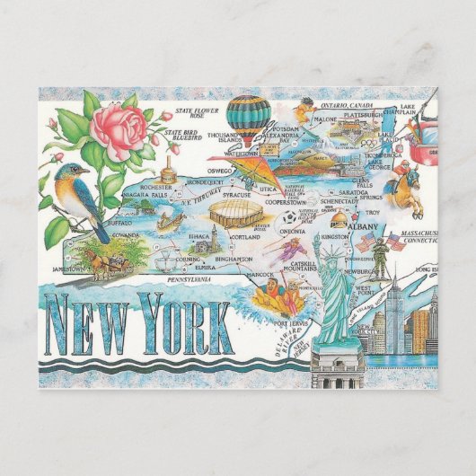 Postale carte de l'état de new york (Devant)