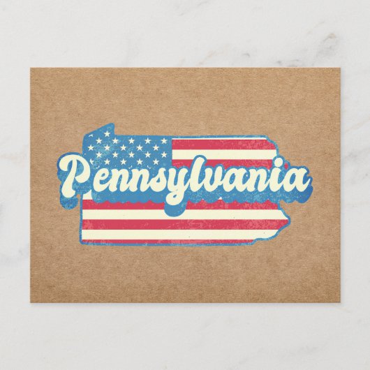 Postale Carte de l'État de Pennsylvanie illustrée avec le (Devant)