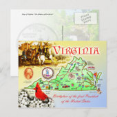 Postale Carte de l'État de Virginie (Devant / Derrière)
