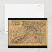 Postale Carte de l'État de Virginie (1865) (Devant / Derrière)