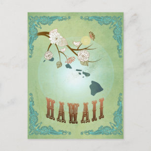Postale Carte de l'État d'Hawaii - Vert