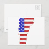 Postale Carte de l'état du drapeau du Vermont USA (Devant / Derrière)