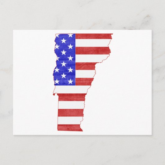 Postale Carte de l'état du drapeau du Vermont USA (Devant)